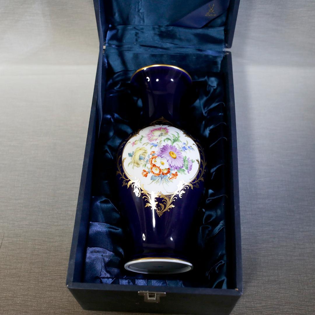 【極美品 １級品】マイセン 5つ花 フラワーベース コバルト 花瓶