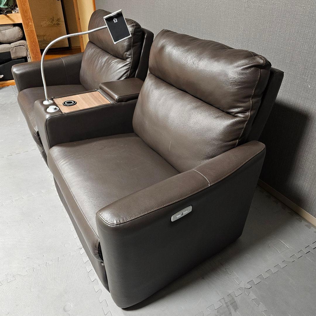 ニトリ 電動 リクライニングソファ ダークブラウン