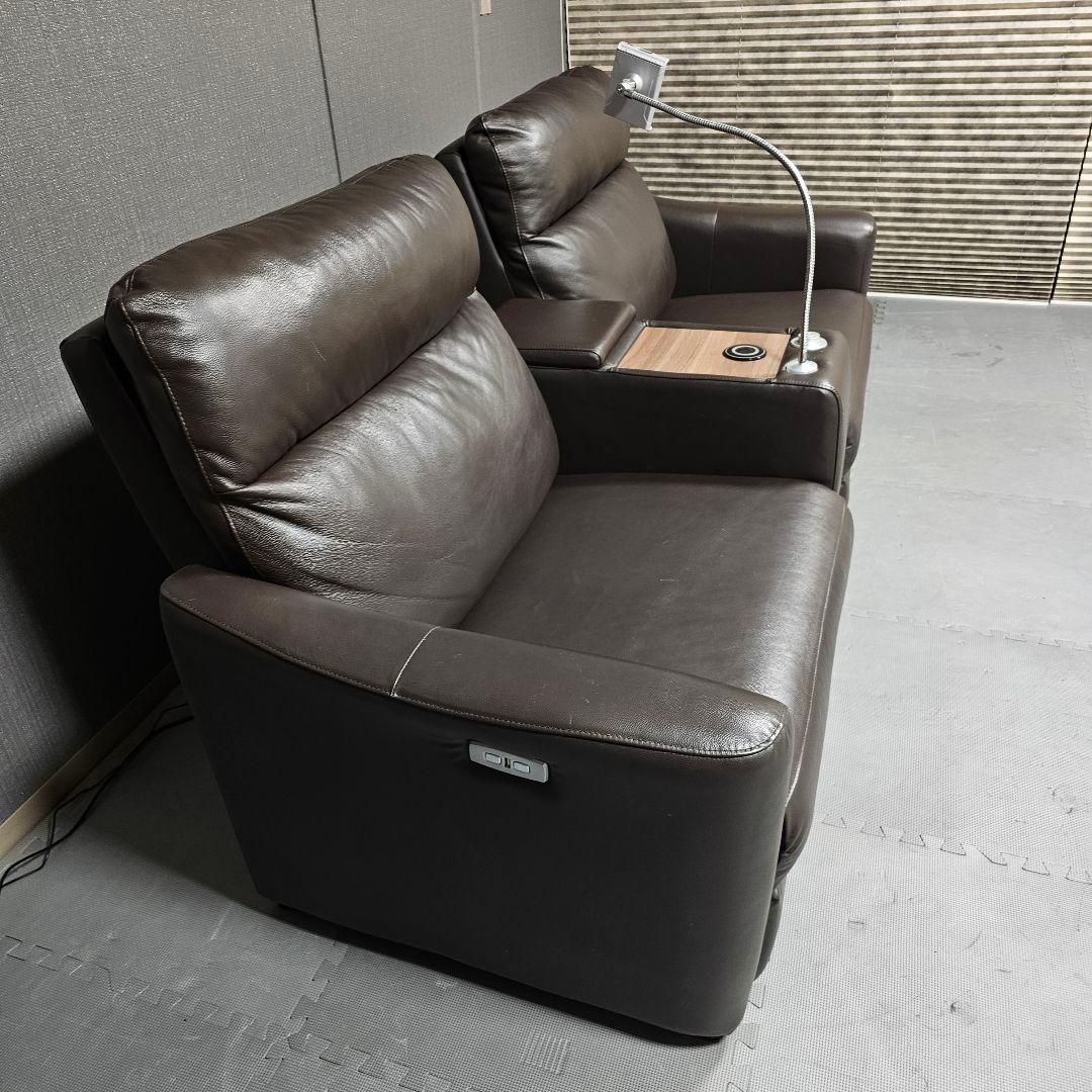 ニトリ 電動 リクライニングソファ ダークブラウン