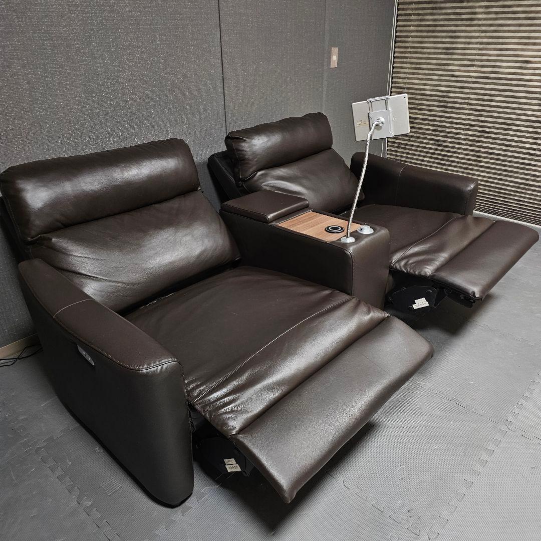 ニトリ 電動 リクライニングソファ ダークブラウン
