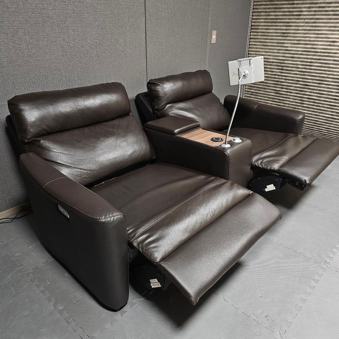 ニトリ 電動 リクライニングソファ ダークブラウン