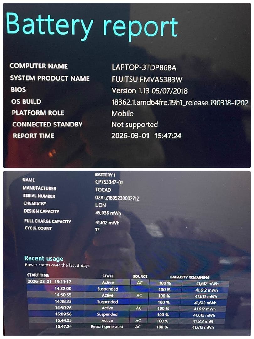 富士通 LIFEBOOK AH53/B3 Core i7 第8世代 15.6型