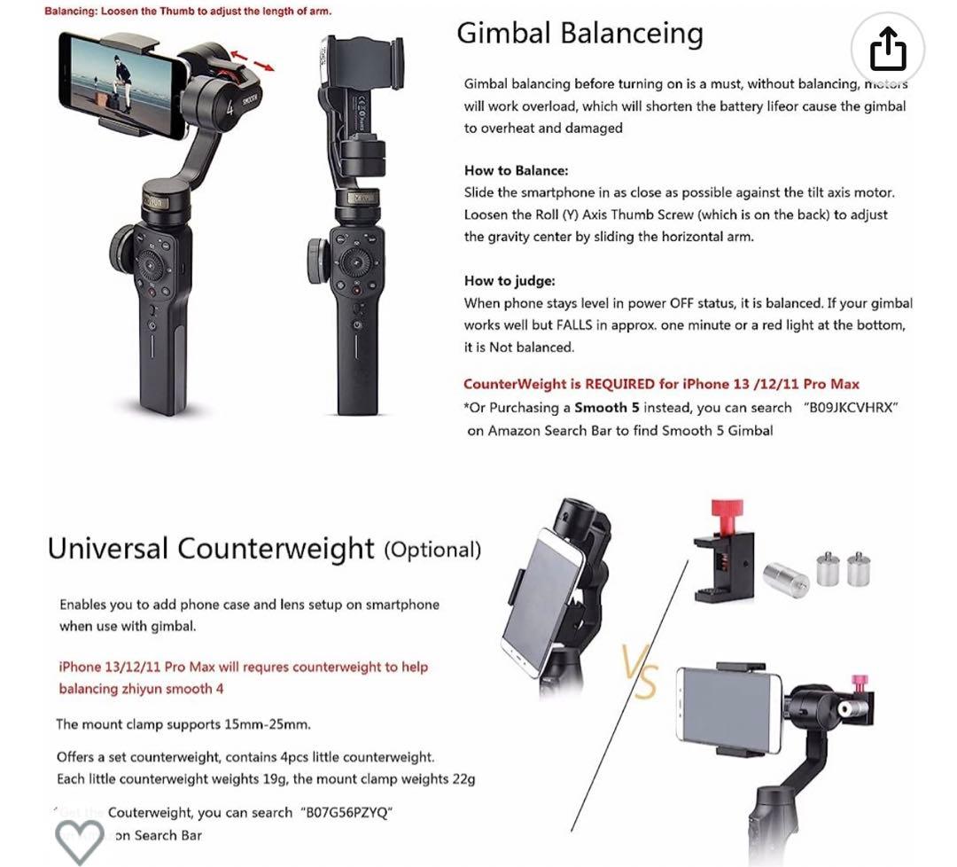 Zhiyun Smooth 4 3軸スマホジンバル スタビライザー