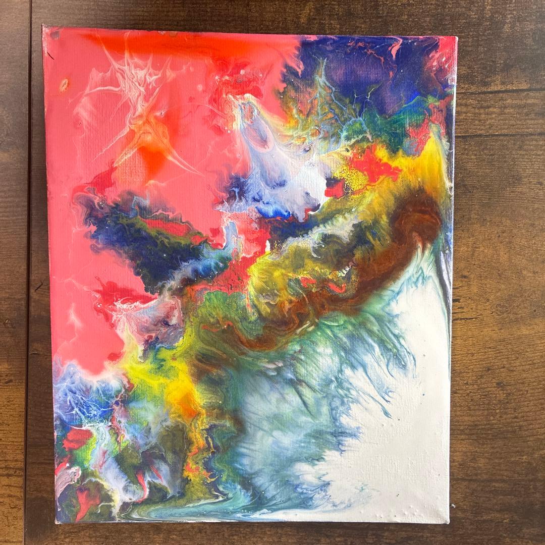 アート　アクリル画　絵　題名　はざま