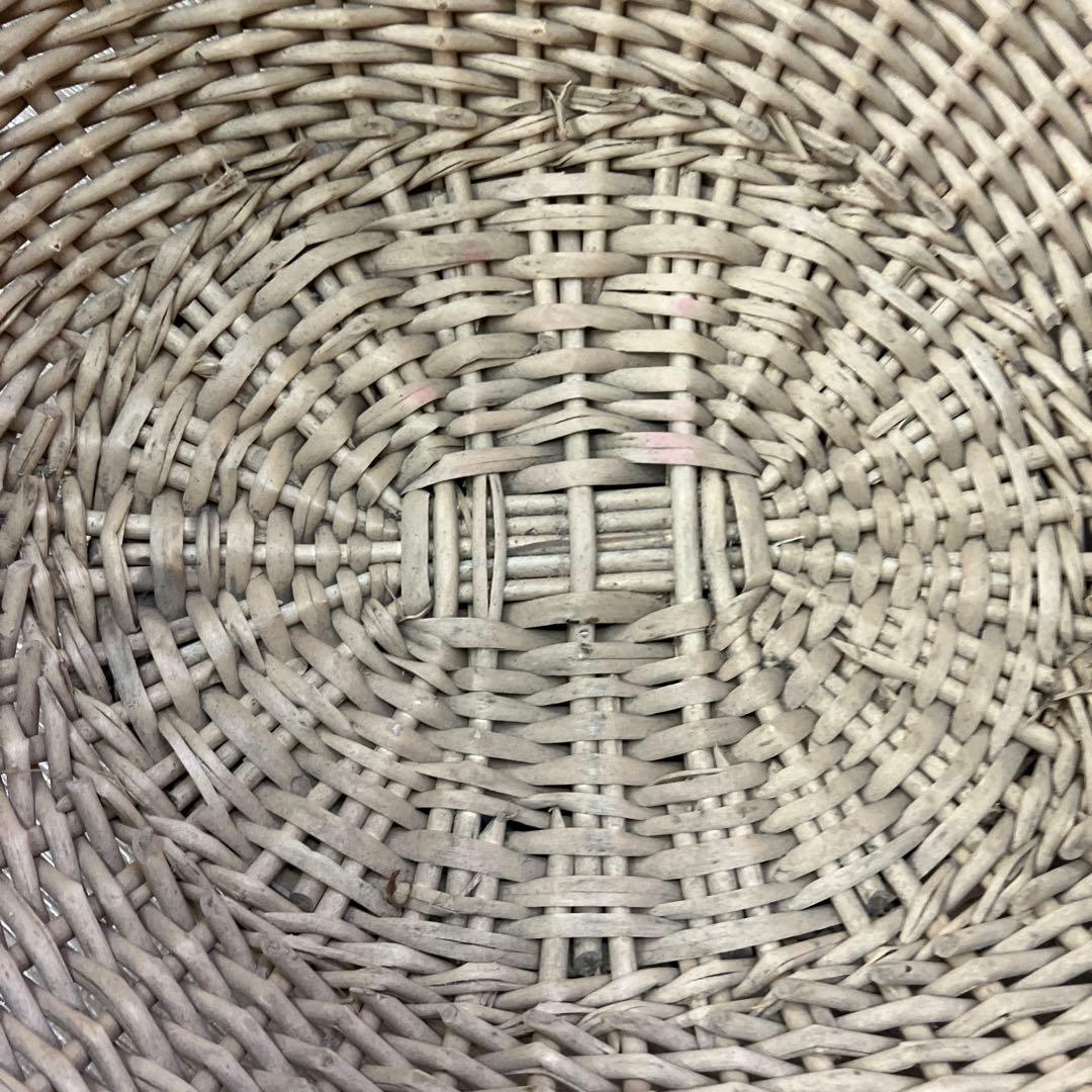 B-壁 ラタン バスケット 籐 かご アンティーク ヴィンテージ 鉢カバー