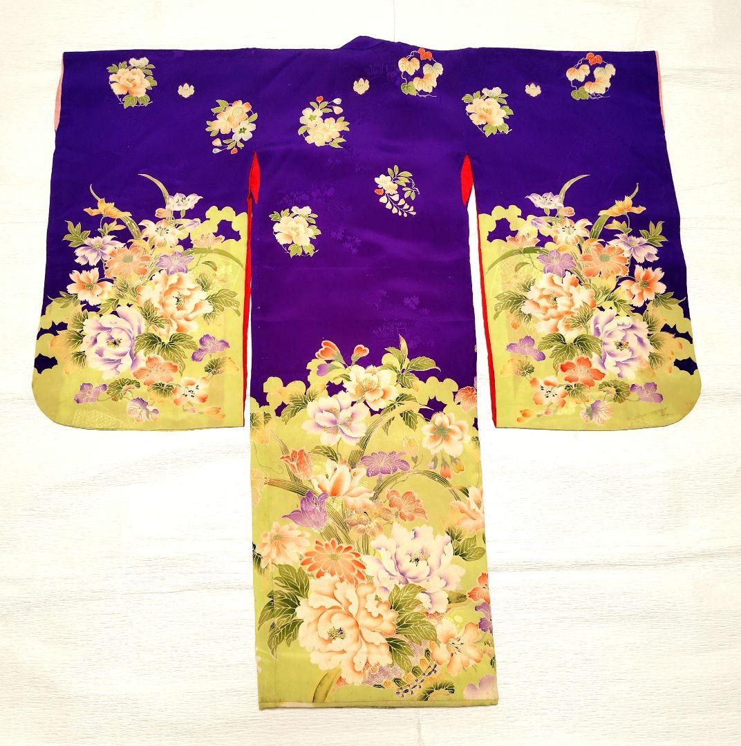 七五三　大正ロマン　アンティーク着物　縮緬