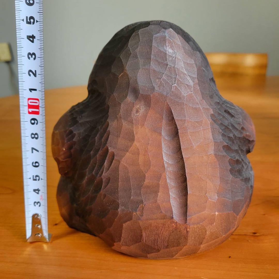 【匿名発送】木工品　國光作　置物　ゴリラ　一点物　アンティーク　木彫り