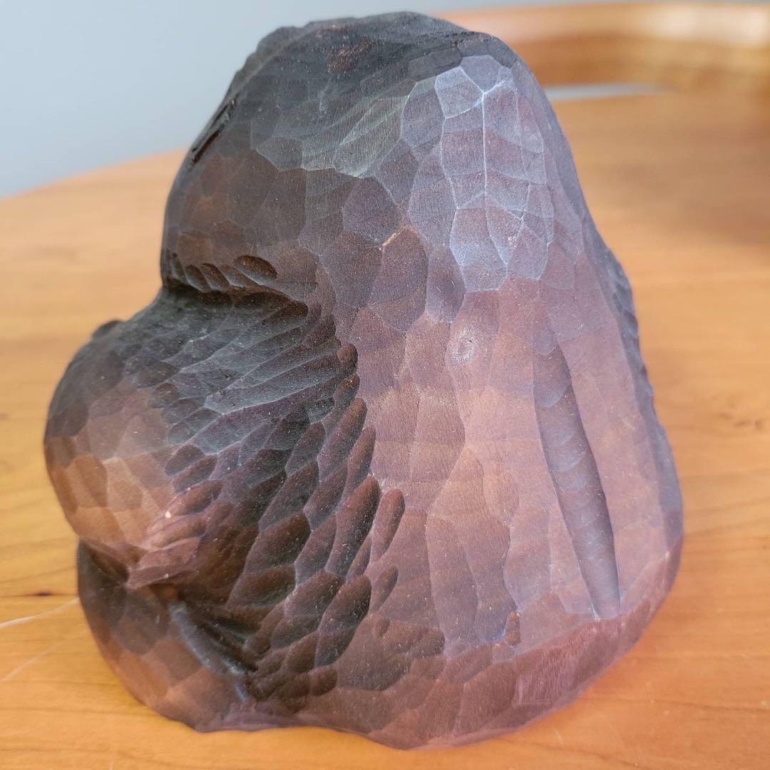 【匿名発送】木工品　國光作　置物　ゴリラ　一点物　アンティーク　木彫り