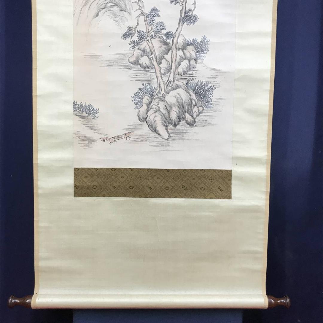 【模写】田能村竹田/山水画賛/山水図/掛軸☆宝船☆AD-427