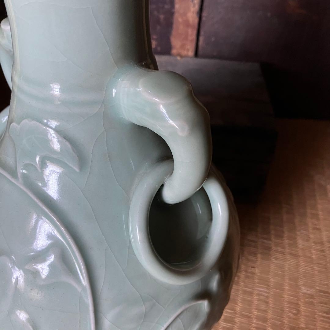 中国美術 龍泉 青磁 壺