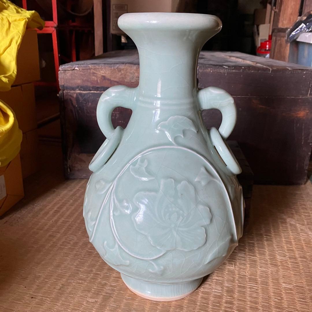 中国美術 龍泉 青磁 壺