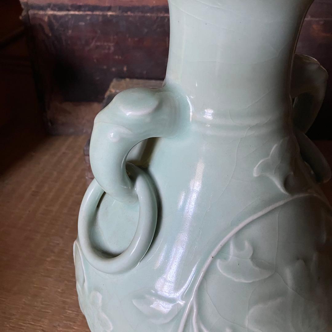 中国美術 龍泉 青磁 壺