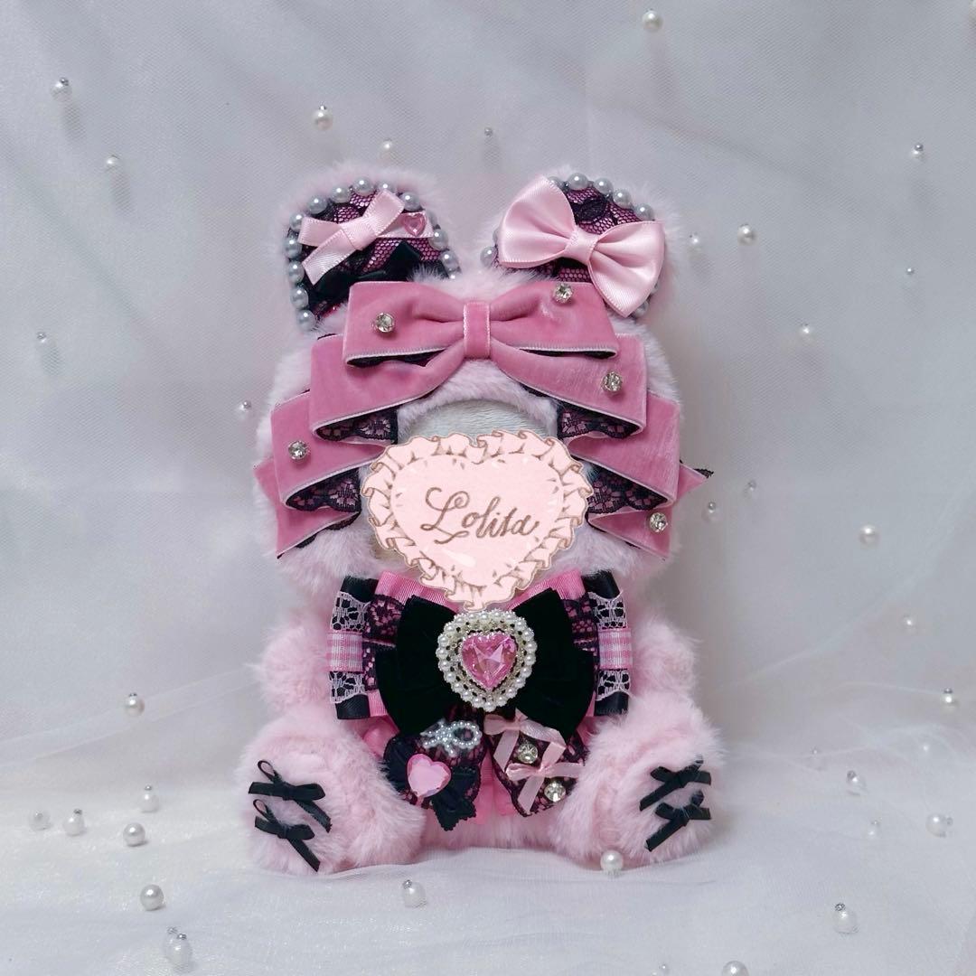 ぬい服 10~13cm おすわり うさぎ ピンク ブラック