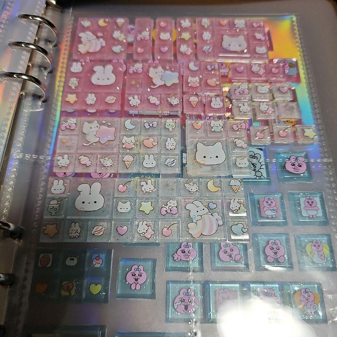 シール帳完成品　おはじきシール、タイルシール