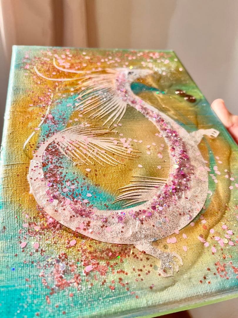 『春光銀虹龍神様』切り絵　アメジスト