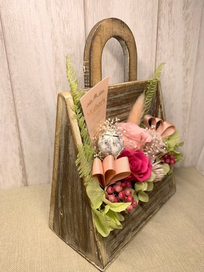 HANDMADE プリザーブドフラワー アレンジメント 母の日 ウッドショッパー
