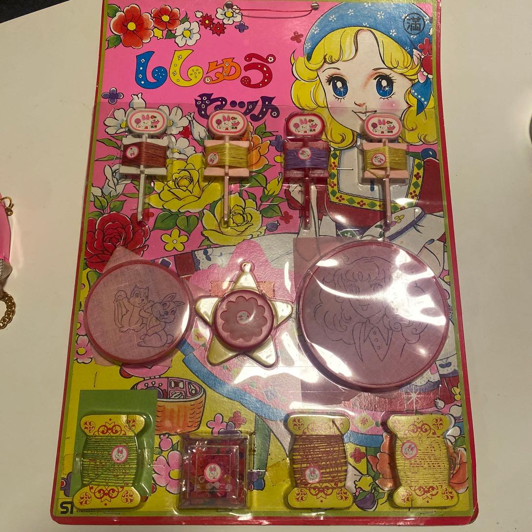 【昭和レトロ】ししゅうセット+おしゃれバッグ(中身あり)