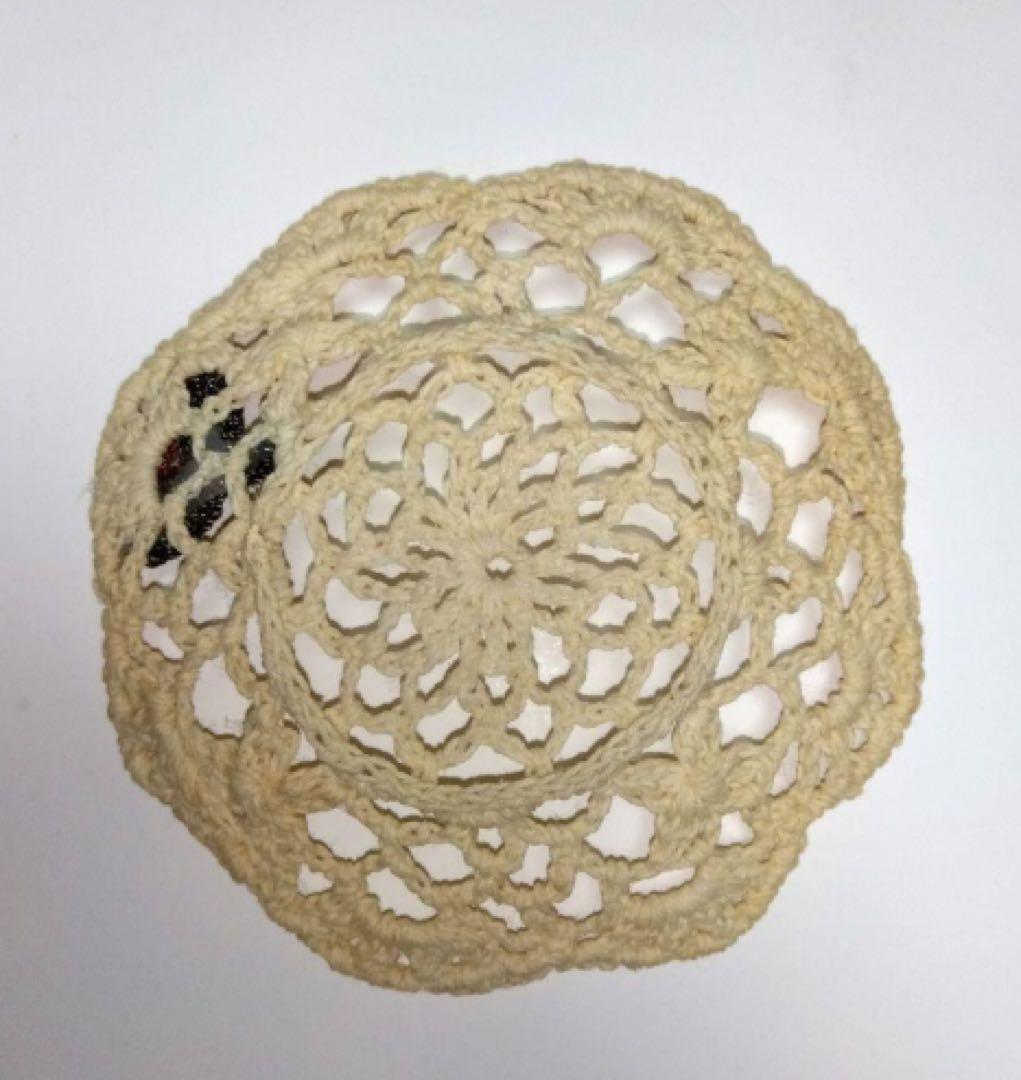 レース編み コースター 赤いバラ刺繍