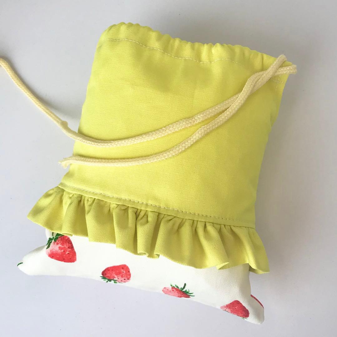 midorimushi☆様　確認用　いちご　白　/レモンイエロー　巾着袋