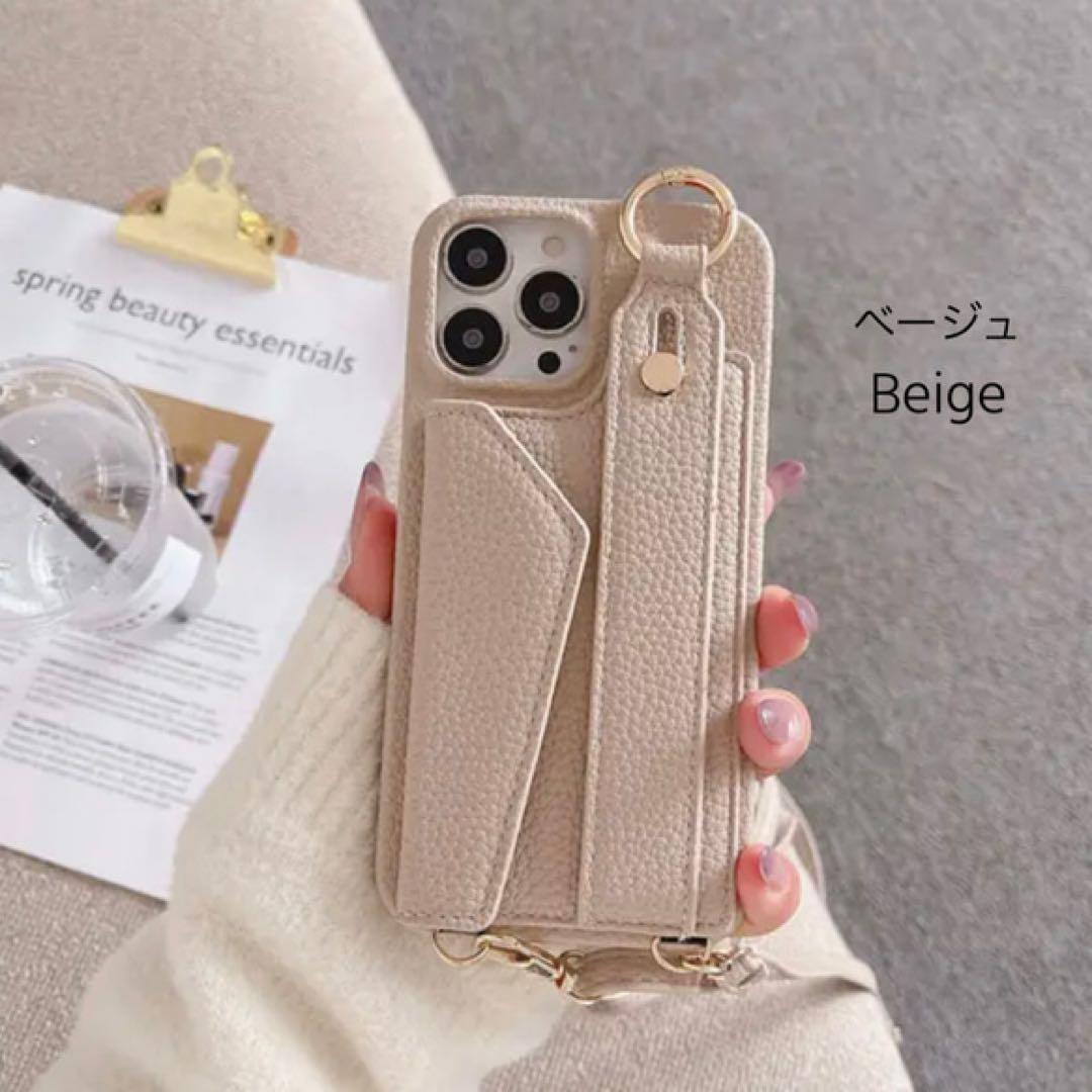 カードポケット＆ショルダー付き♡名入れ可能iPhone＆Galaxyケース