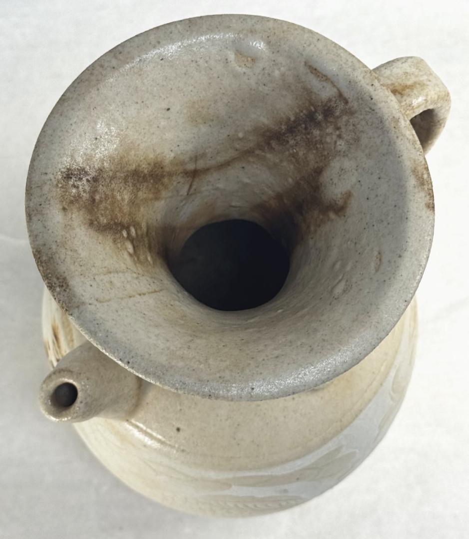 宋時代 磁州窯 刻花魚藻文執壷 水注 中国古玩 唐物歴史有る年代物WWTT257