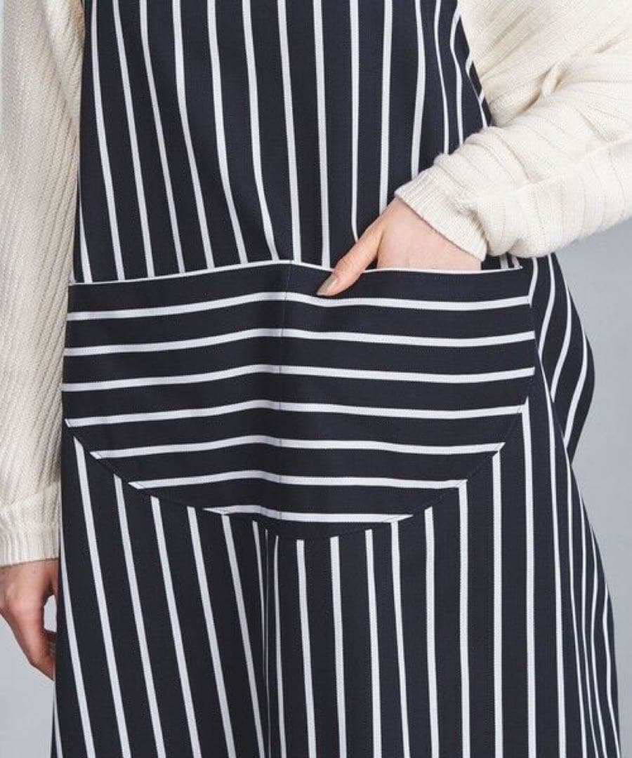 新品 RUSHBROOKES エプロン ロング ストライプ ネイビー イギリス