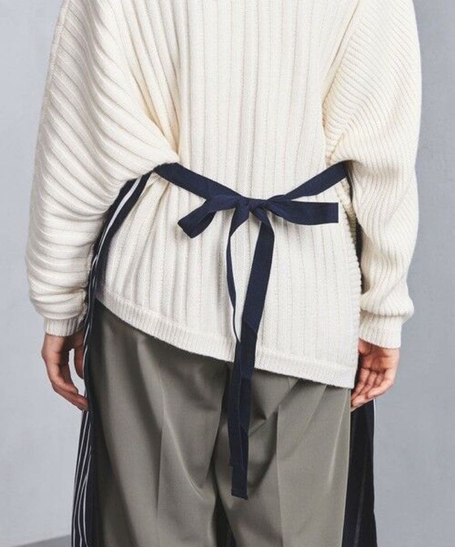 新品 RUSHBROOKES エプロン ロング ストライプ ネイビー イギリス