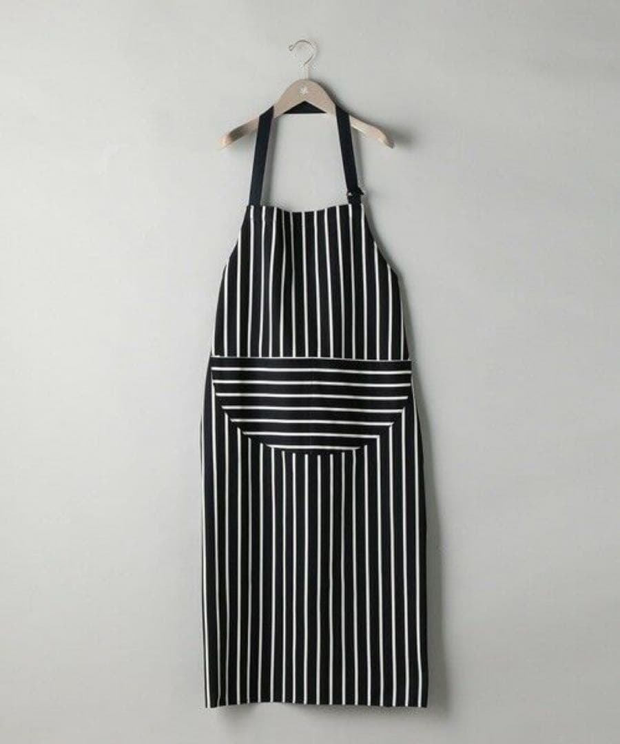 新品 RUSHBROOKES エプロン ロング ストライプ ネイビー イギリス