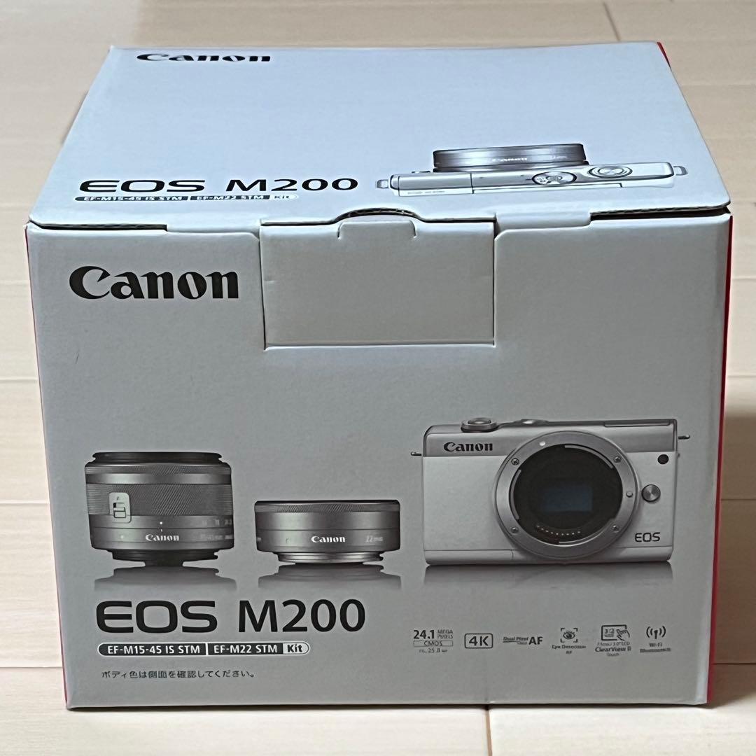 Canon ミラーレス一眼カメラ EOS M200 ダブルレンズキット ホワイト