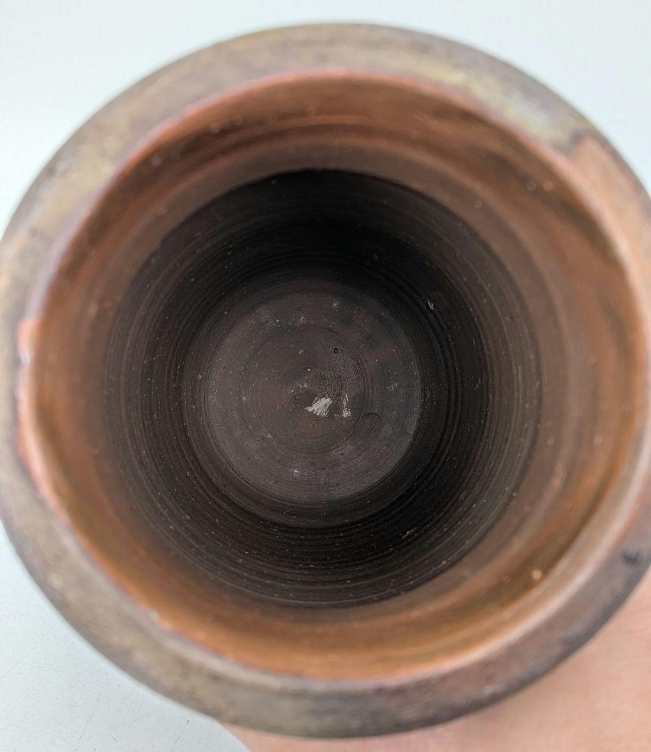 人間国宝 藤原雄 備前焼 擂座花生 用心箱 花入 花器 フラワーベース 花瓶