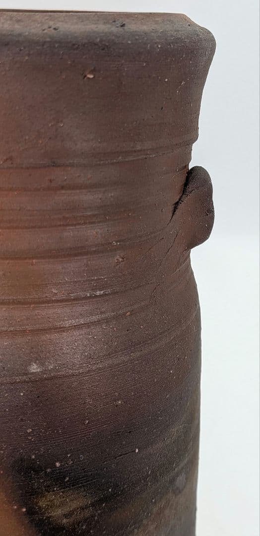 人間国宝 藤原雄 備前焼 擂座花生 用心箱 花入 花器 フラワーベース 花瓶