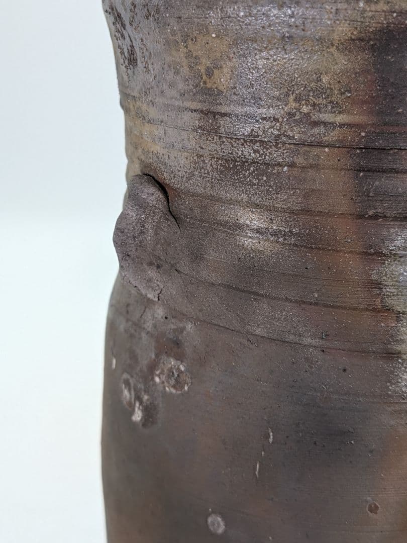 人間国宝 藤原雄 備前焼 擂座花生 用心箱 花入 花器 フラワーベース 花瓶