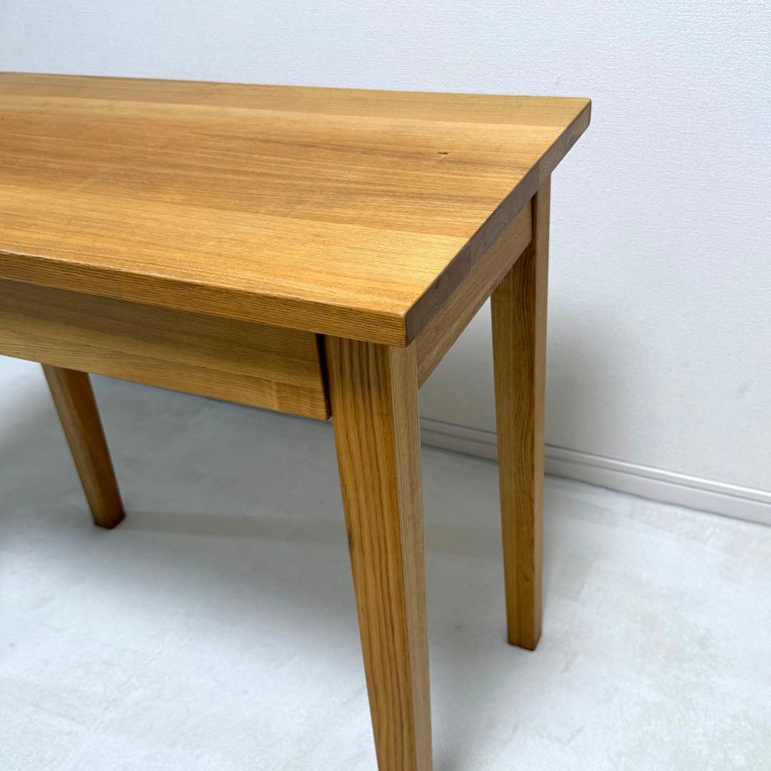 無印良品　無垢　タモ材　デスク　パーソナルデスク　引き出し付き　机　北欧