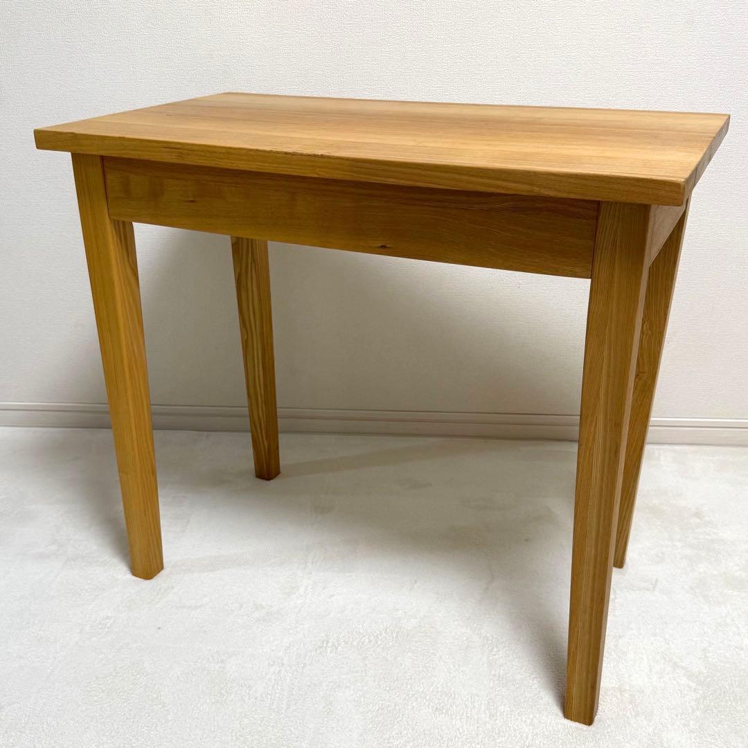 無印良品　無垢　タモ材　デスク　パーソナルデスク　引き出し付き　机　北欧