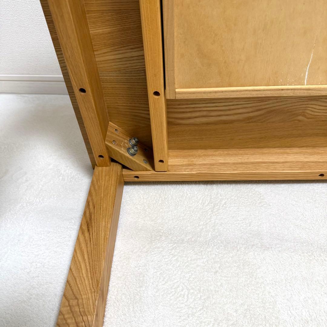 無印良品　無垢　タモ材　デスク　パーソナルデスク　引き出し付き　机　北欧