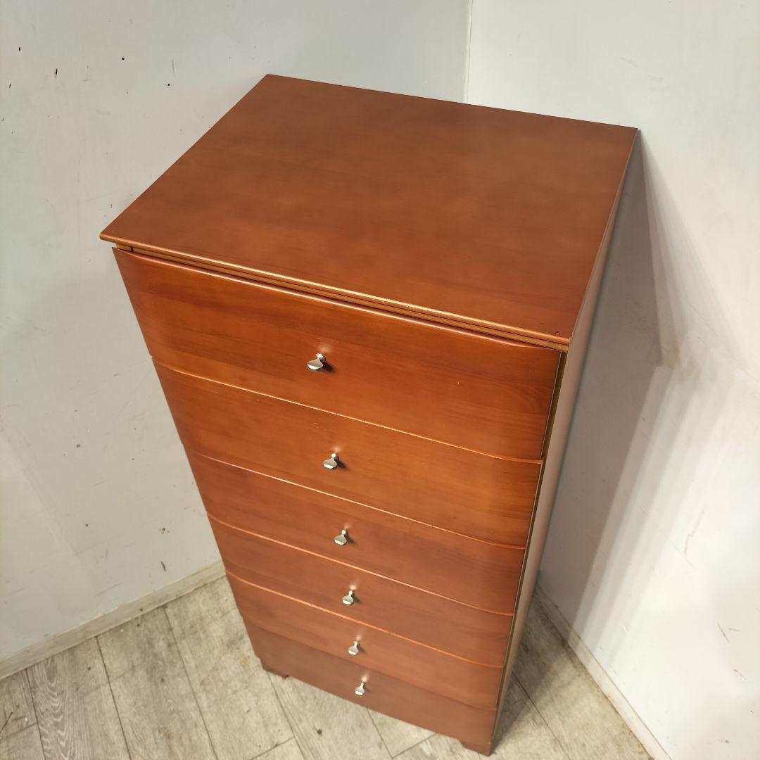 M♦スリム　 6段チェスト　 チェリーウッド調 　スリムタンス　 省スペース