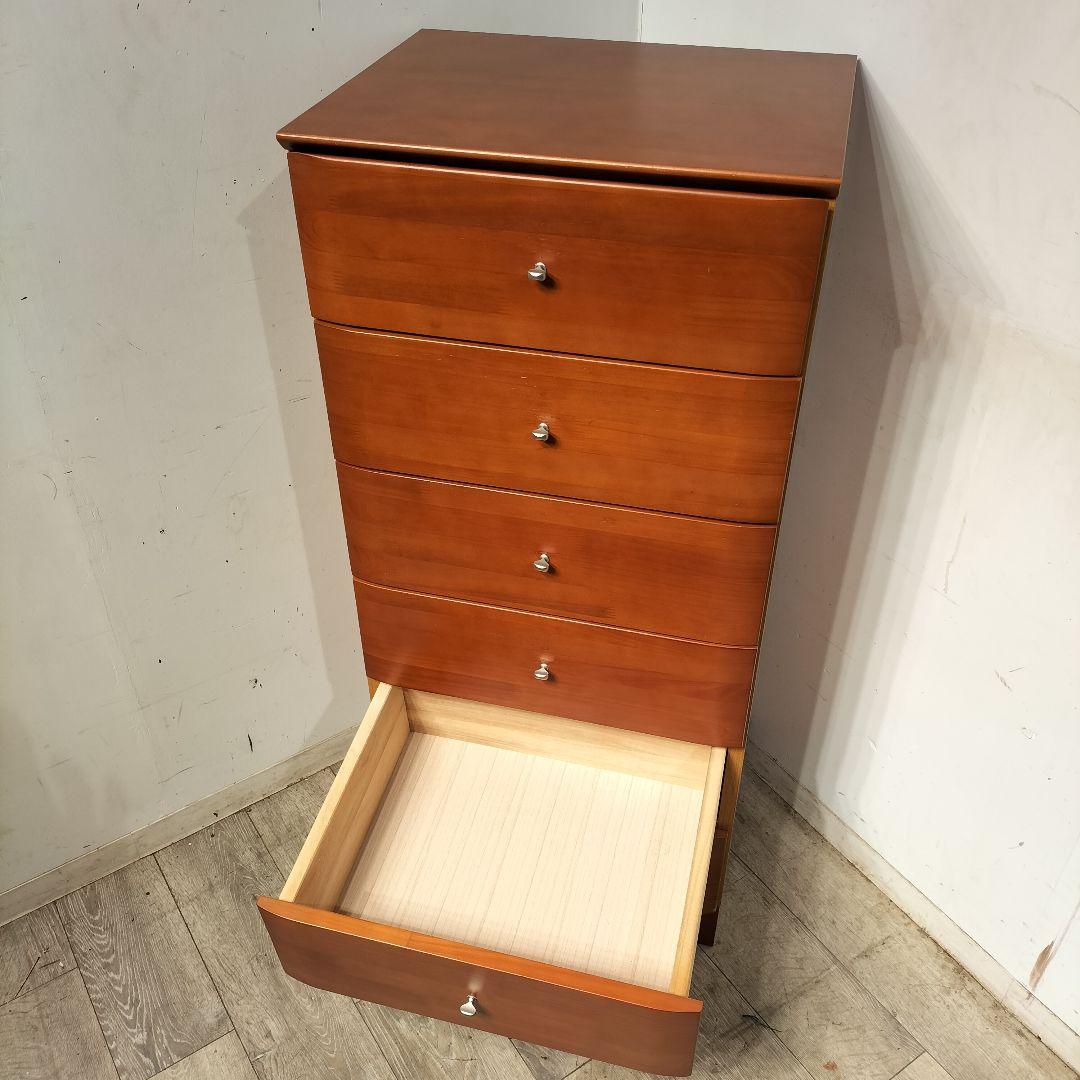 M♦スリム　 6段チェスト　 チェリーウッド調 　スリムタンス　 省スペース