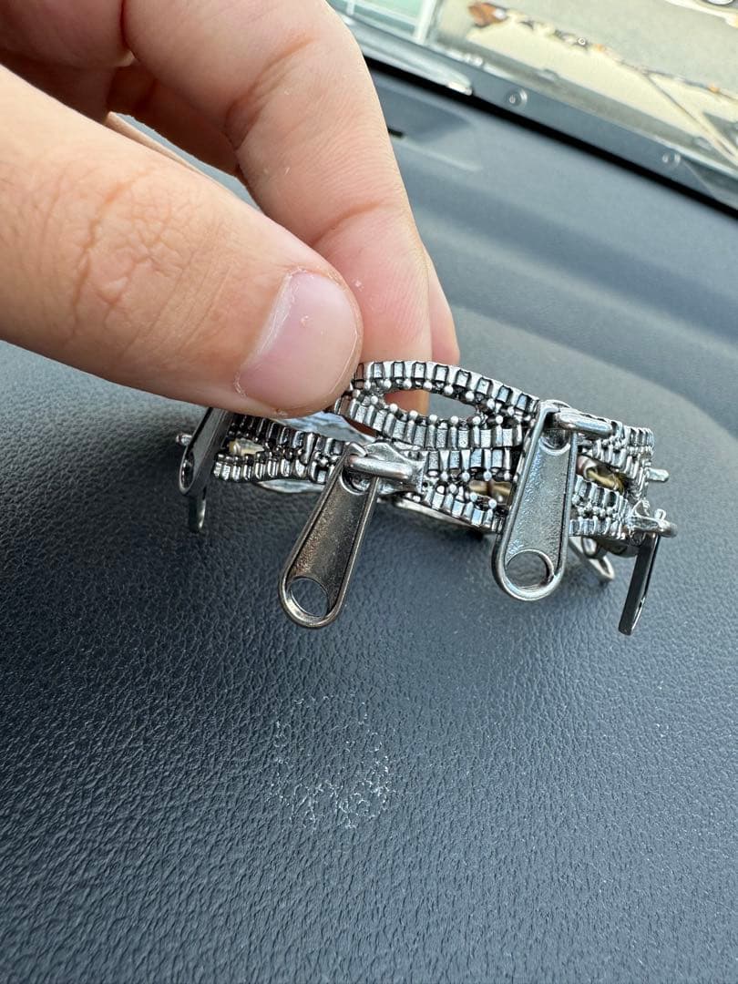 Vintage モード　y2k シルバー　チャック　ブレスレット　バングル