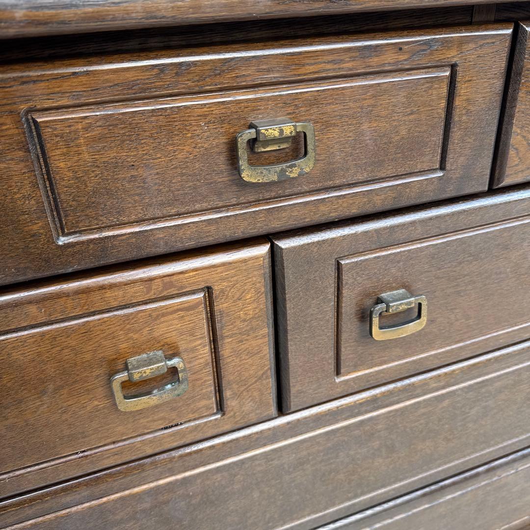 ヴィンテージ 北海道旭川　近藤工芸　オーク　ワイドチェスト　チェスト