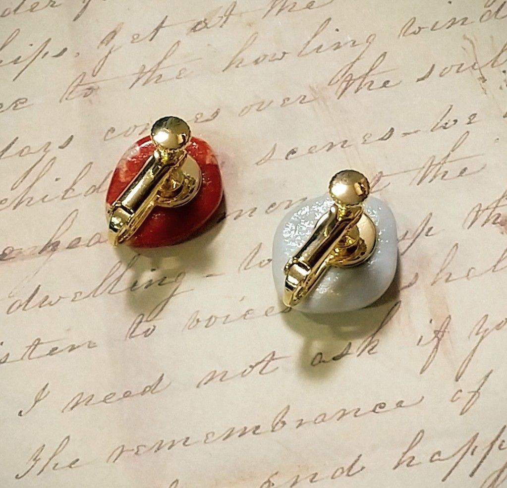 SOLD◆ハンドメイド イヤリング いちごミルクドロップ◆e2