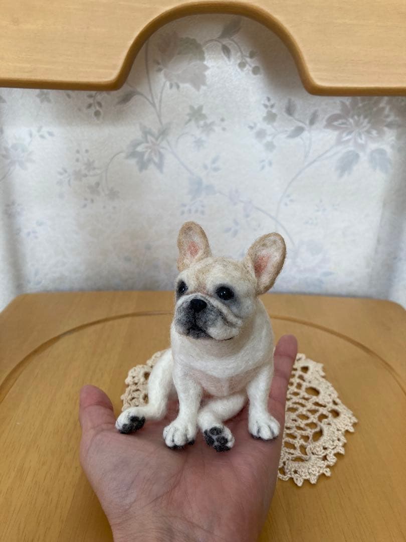 羊毛フェルト　ハンドメイド　フレンチブルドッグ
