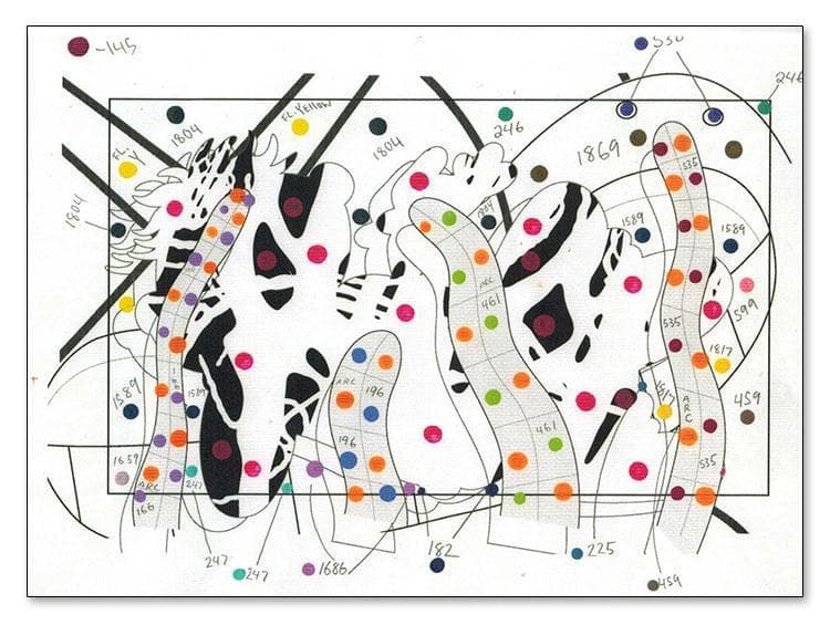 限定マット額装品/カウズ【Color Chart Lost time 2016】