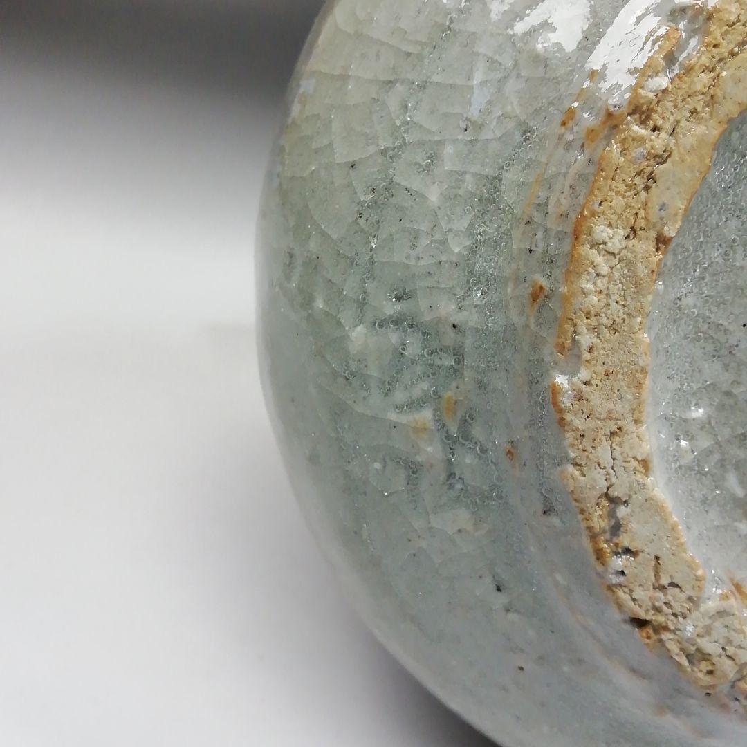 Ｗ２５５　花入　『萩焼』『鶴首花入』『野坂康起 造』　共箱　茶道具　花器