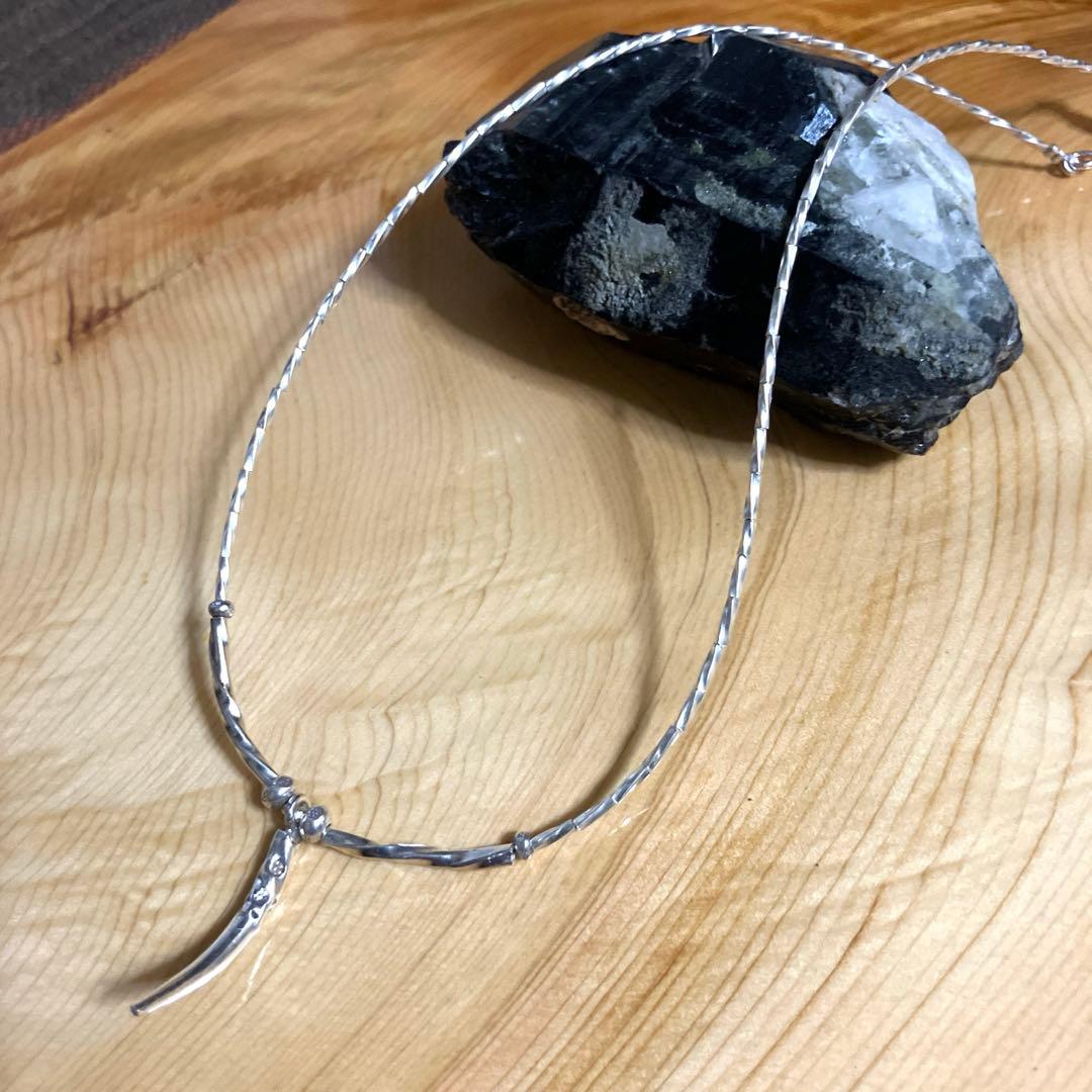 カレンシルバー　波線カーブビーズのペンダントとピアス