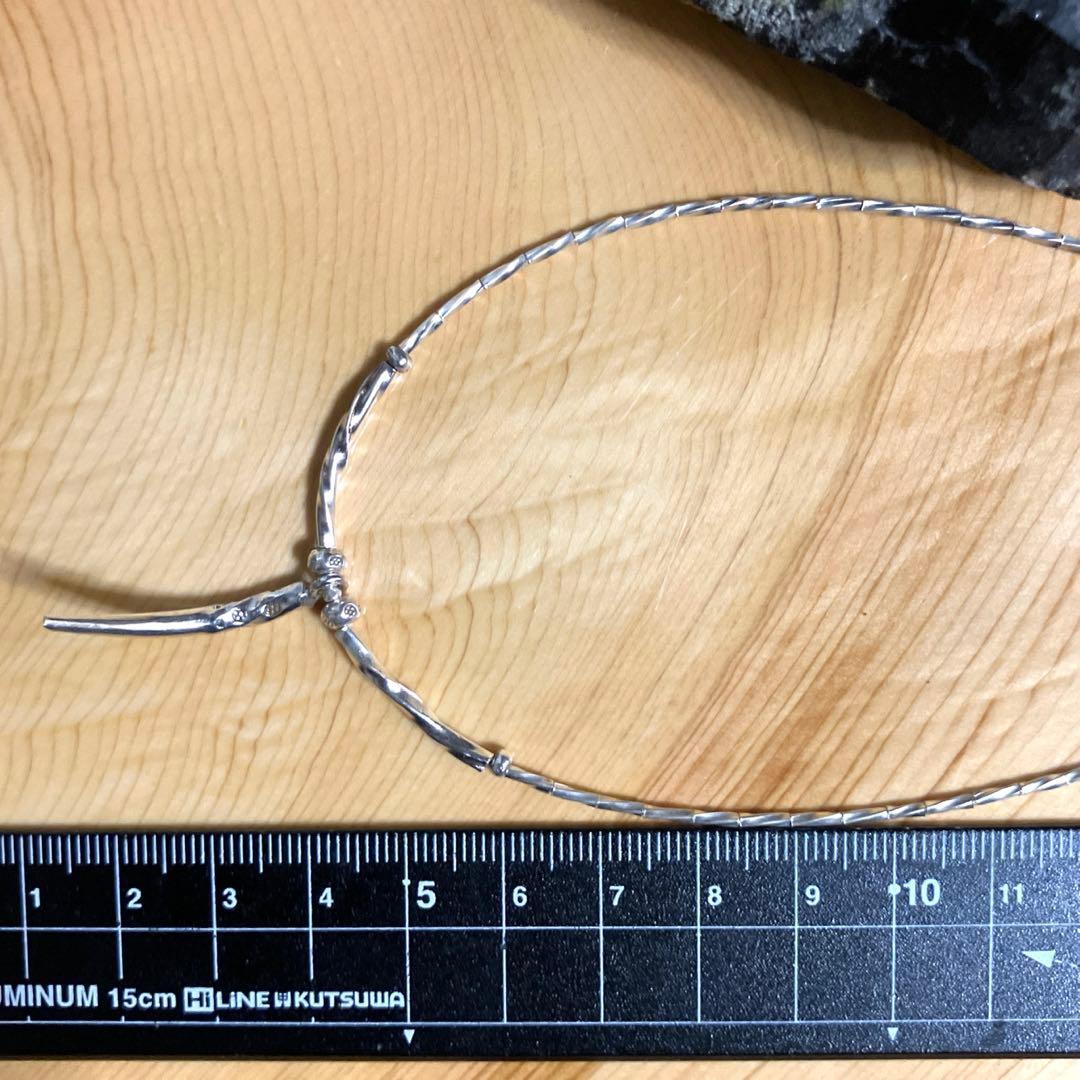 カレンシルバー　波線カーブビーズのペンダントとピアス