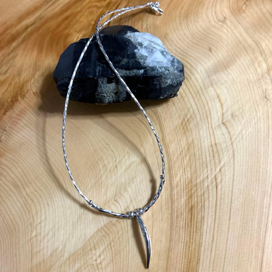 カレンシルバー　波線カーブビーズのペンダントとピアス