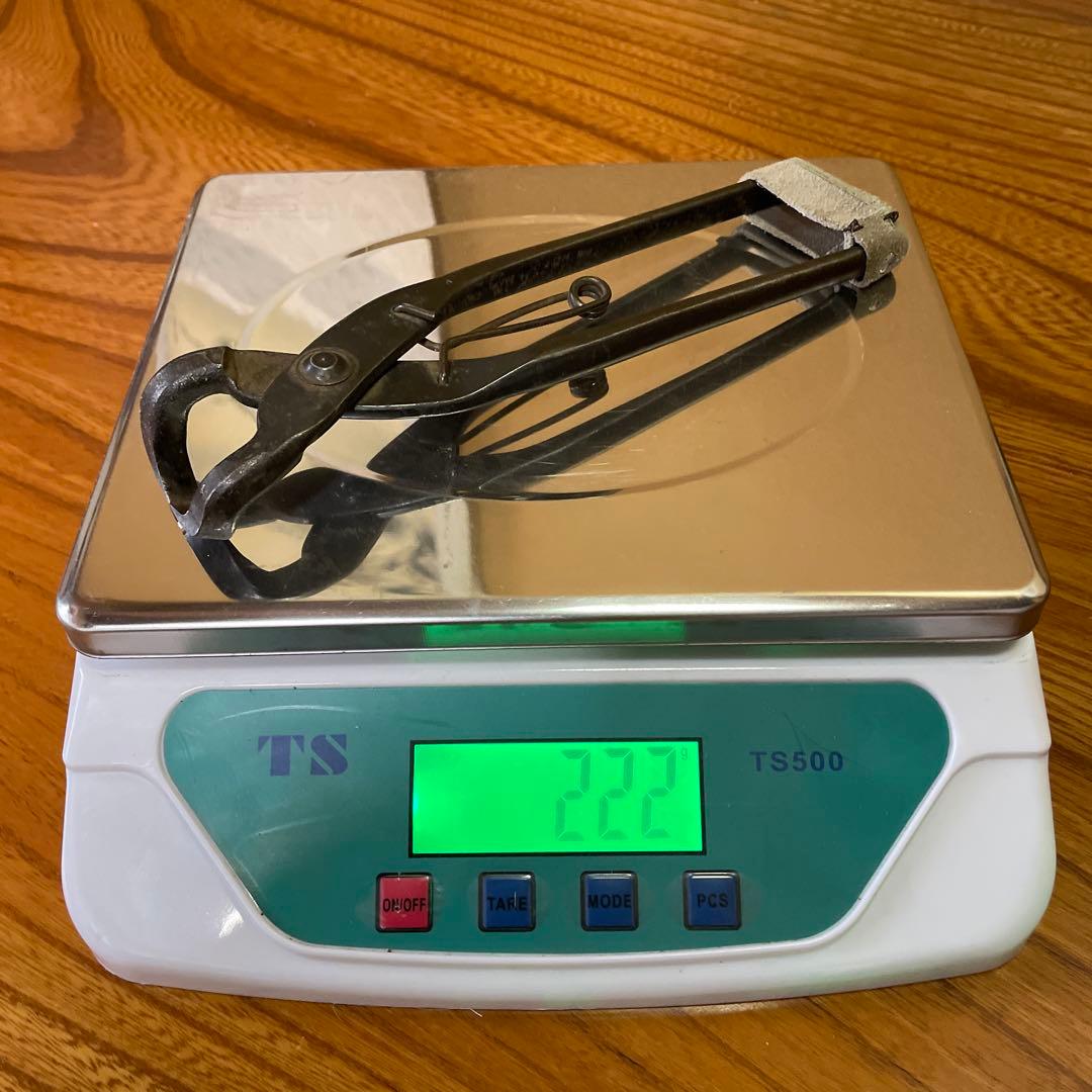 【盆栽道具】幹割鋏 倉吉式 バネ付き 止革付き・特殊L字型 200㎜【レア物】