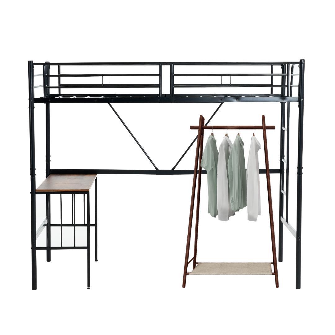 仕様変更再入荷・ロフトベッド【S・シングル】 デスク付き 子供部屋 BLACK