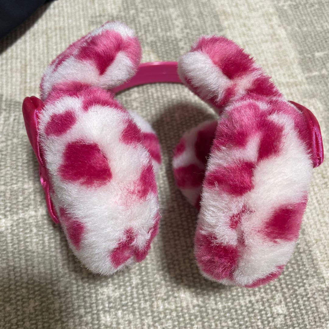 ミニー　耳当て イヤーマフ　ヒョウ柄　レオパード柄