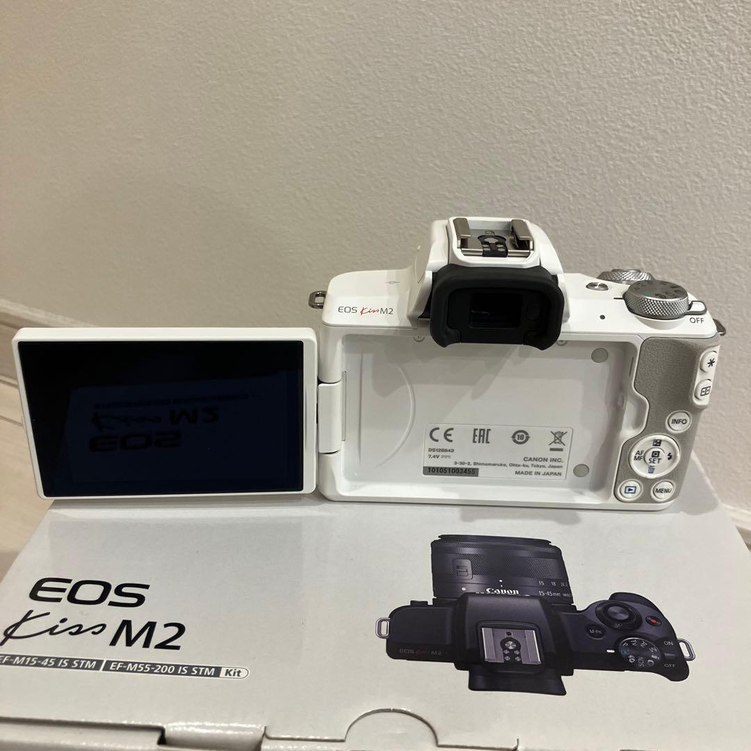 Canon EOS Kiss M2 ホワイト レンズ2本付き